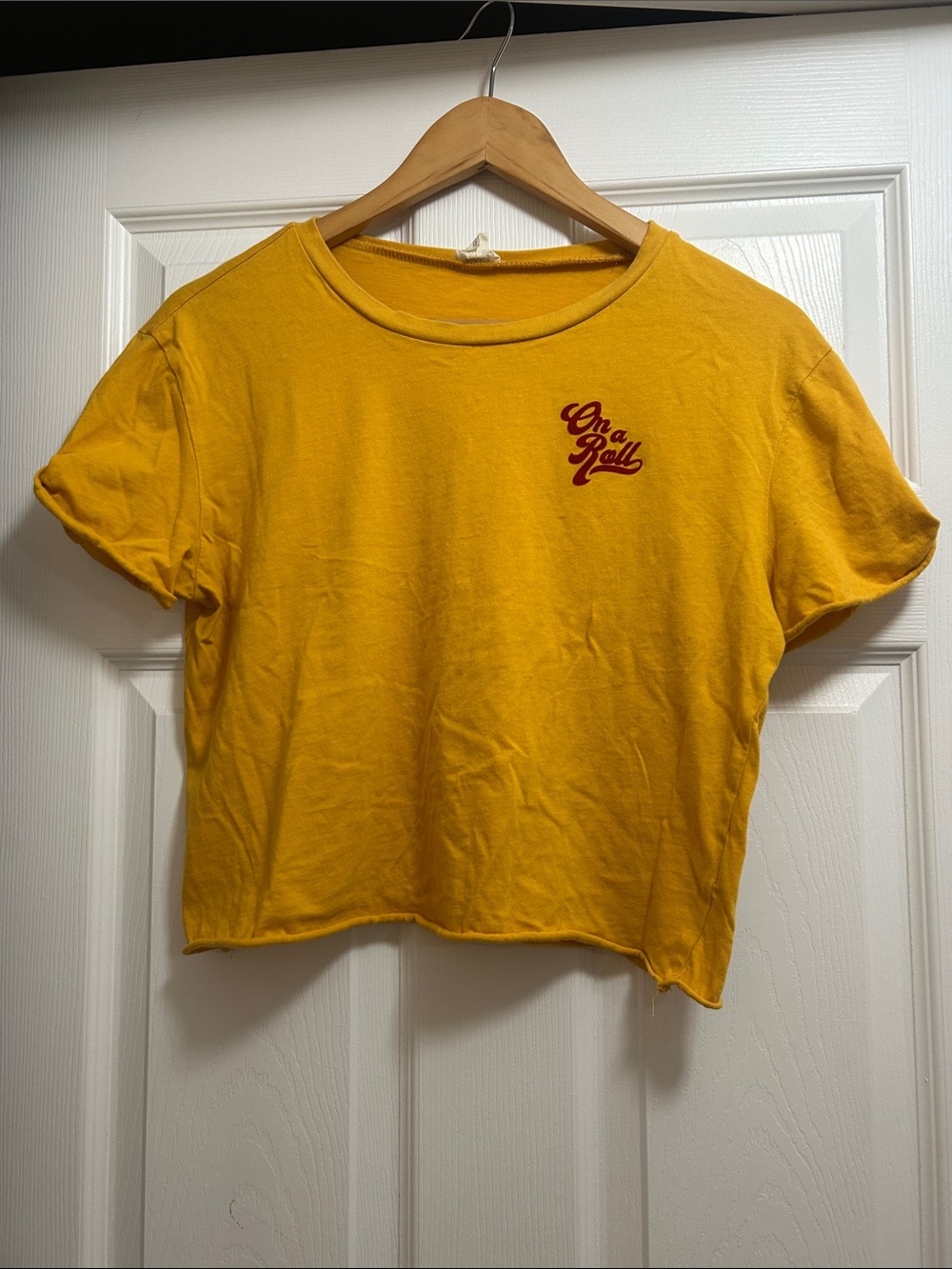 Garage -“On a Roll” Yellow Cropped Tee